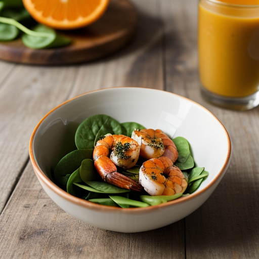 Spinach Salad With Orange-Chili Glazed Shrimp recipe image