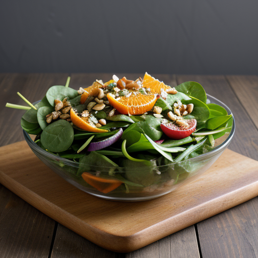 Spinach Salad in Fresh Orange Dressing With P recipe image