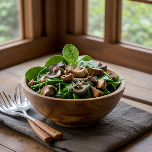 Spinach and Mushroom Salad recipe image