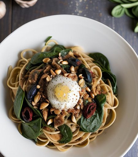 Spinach and Sun-Dried Tomato Pasta Sauce recipe image