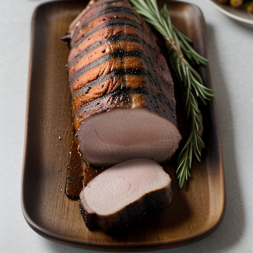 Spit Roasted Whole Pork Loin With Fresh Rosem recipe image