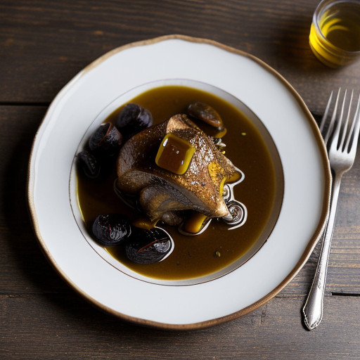 Spitroasted Rabbit With Prunes and Honey recipe image