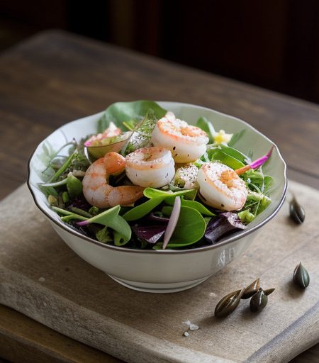 Spring Mix Salad With Shrimp & Fennel recipe image