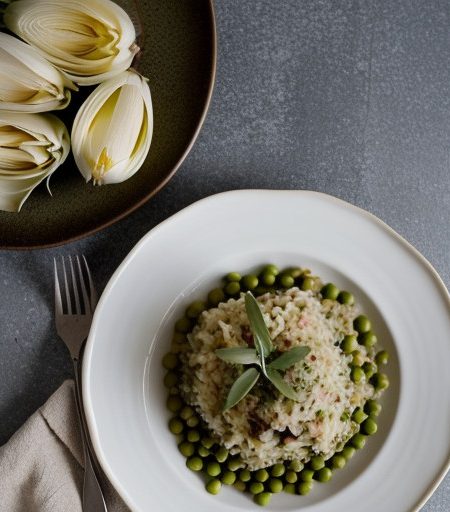Spring Risotto With Artichokes & Peas recipe image