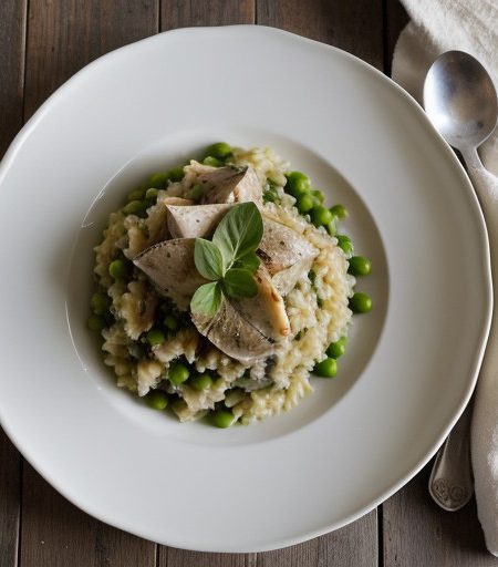 Spring Risotto With Artichokes and Peas recipe image