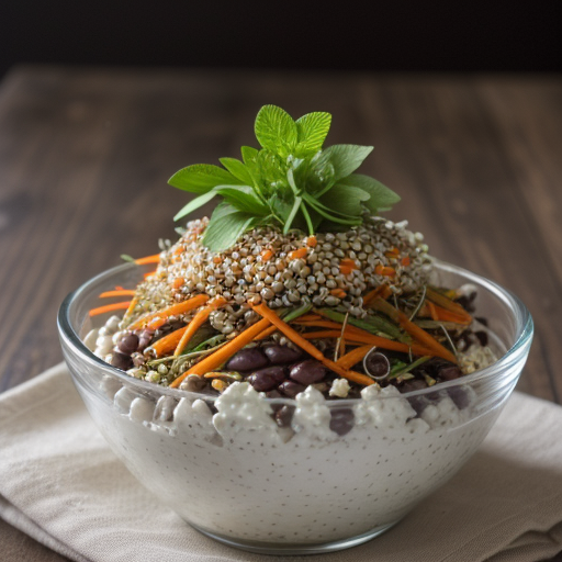 Sprouting Seeds With Carrot Salad and Cottage Cheese. recipe image