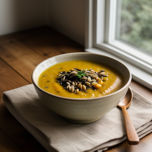 Squash~ Apple~ & Wild Rice Soup recipe image