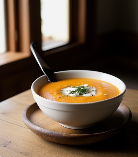 Squash Soup With Cheese & Apples recipe image