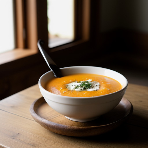 Squash Soup With Cheese & Apples recipe image
