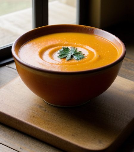 Squash Soup With Cranberry Dollop recipe image