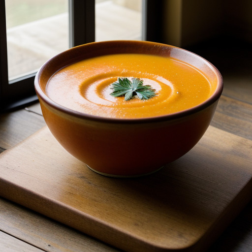 Squash Soup With Cranberry Dollop recipe image