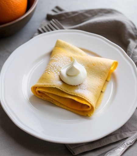 Squash-Stuffed Crepes With Orange recipe image