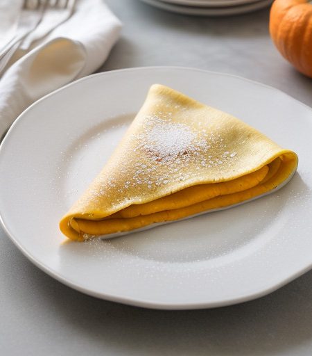 Squash-Stuffed Crepes With Orange Glaze recipe image
