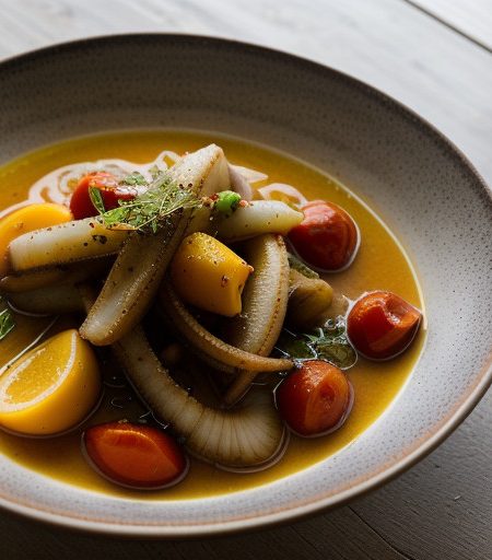 Squid With Saffron Sauce recipe image