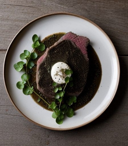 Steak Au Poivre (Steak With Pepper & Mushro recipe image