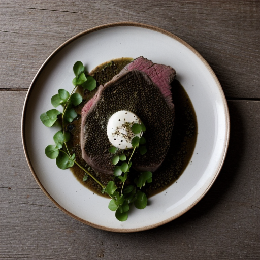 Steak Au Poivre (Steak With Pepper & Mushro recipe image