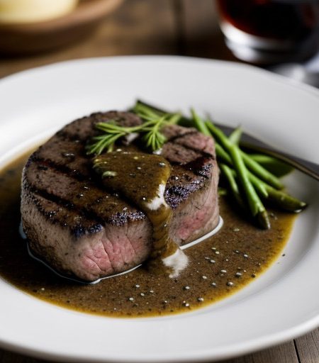 Steak Au Poivre With Dijon Sauce recipe image