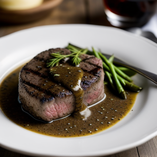Steak Au Poivre With Dijon Sauce recipe image