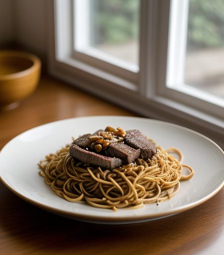 Steak Lo Mein (Ngo Yoke Lo Mein: Canton (R recipe image