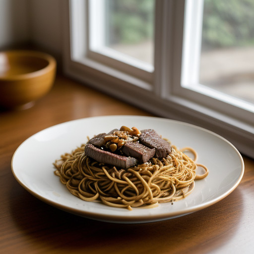 Steak Lo Mein (Ngo Yoke Lo Mein: Canton (R recipe image