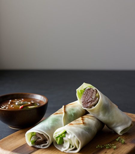 Steak & Onion Spring Rolls recipe image