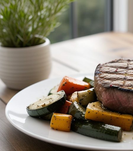 Steak & Parmesan Grilled Vegetables recipe image