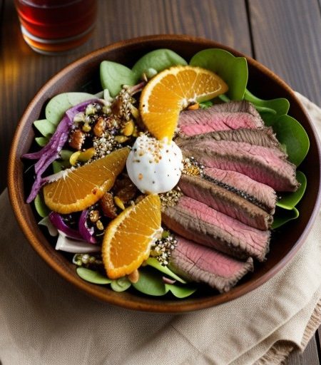 Steak Salad Marinated in Orange Juice & Hot Chile Sesame recipe image