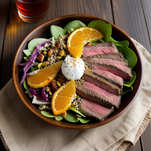 Steak Salad Marinated in Orange Juice & Hot Chile Sesame recipe image