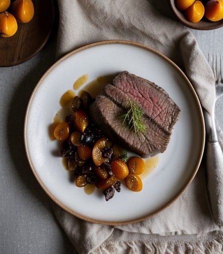Steak With Apricots recipe image