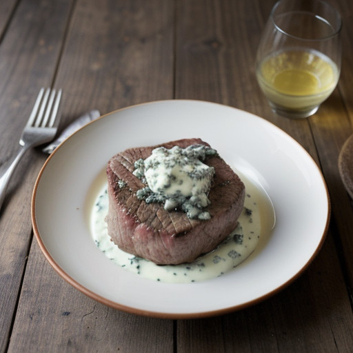 Steak With Blue Cheese Dressing recipe image