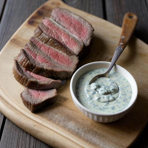 Steak With Blue Cheese Sauce recipe image