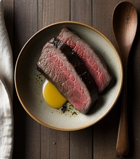 Steaks With Brandy, Shallot and Mustard Sauce recipe image
