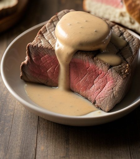 Steaks With Whiskey Cream Sauce recipe image