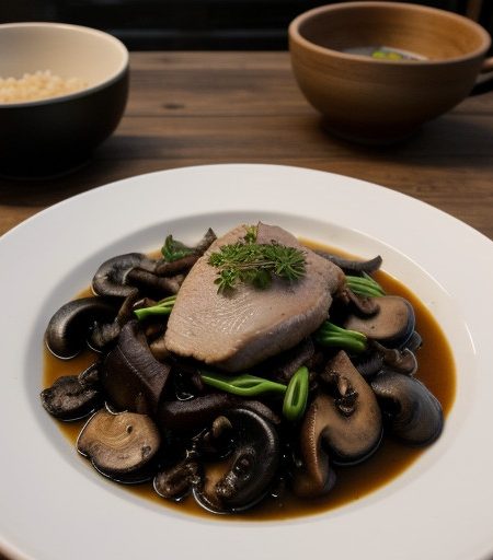 Steamed Breast of Chicken With Black Mushroom recipe image