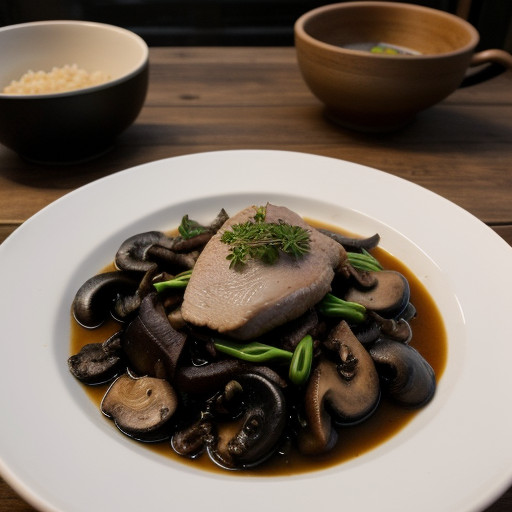 Steamed Breast of Chicken With Black Mushroom recipe image