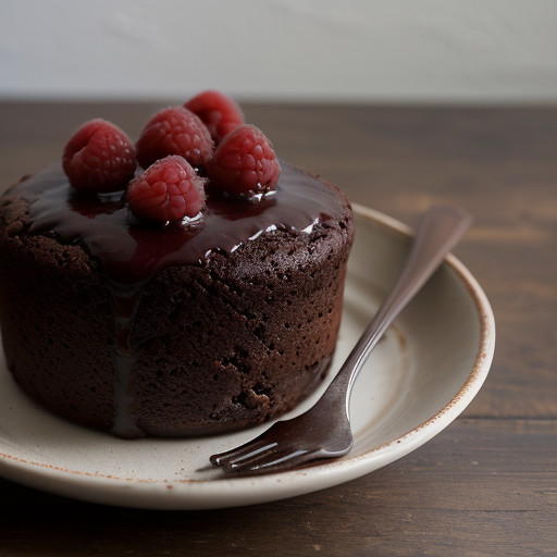 Steamed Brownie Pudding With Raspberry Sauce recipe image