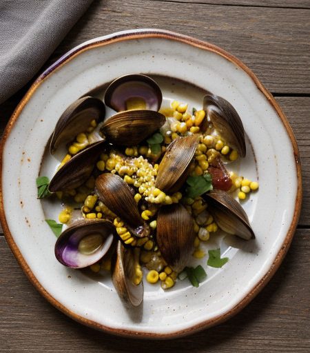 Steamed Clams With Chorizo and Fresh Corn recipe image