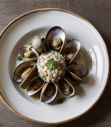 Steamed Clams With Red Pepper and Cilantro - Bon Appetit recipe image