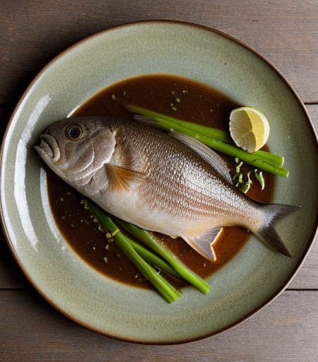 Steamed Fish With Ginger and Onions recipe image
