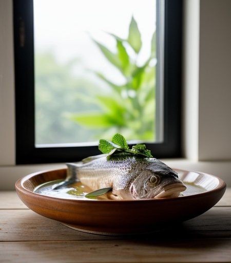 Steamed Fish With Spicy Mint Sauce recipe image