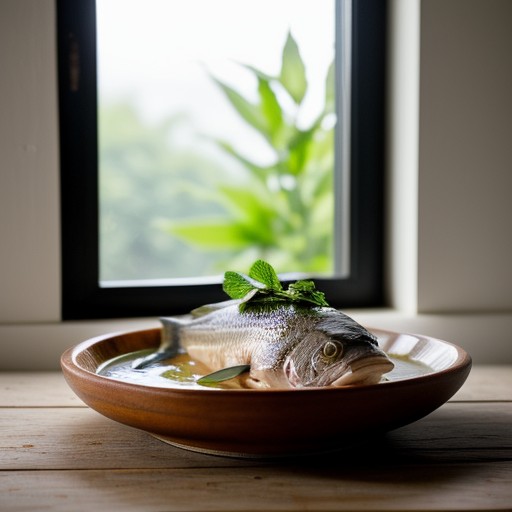 Steamed Fish With Spicy Mint Sauce recipe image