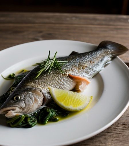 Steamed Fish and Spinach recipe image