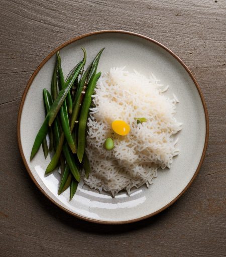 Steamed Ginger Rice With Snow Peas recipe image