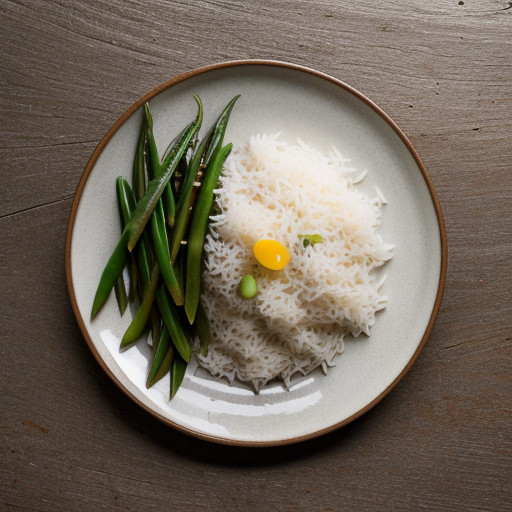 Steamed Ginger Rice With Snow Peas recipe image