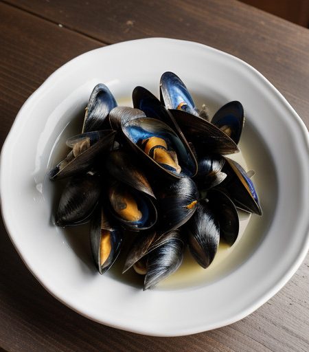 Steamed Mussels With Chicory and Red Onions recipe image