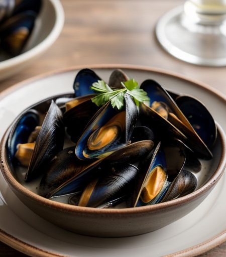 Steamed Mussels With Garlic, Wine, and Cilantro (2 PTS recipe image