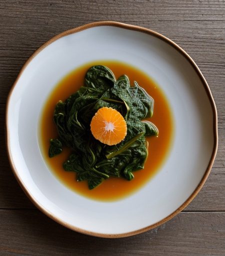 Steamed Orange-Spinach recipe image