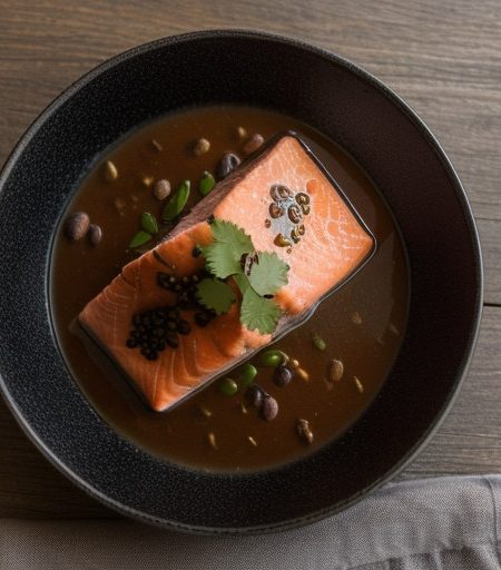 Steamed Salmon With Black Bean Sauce recipe image