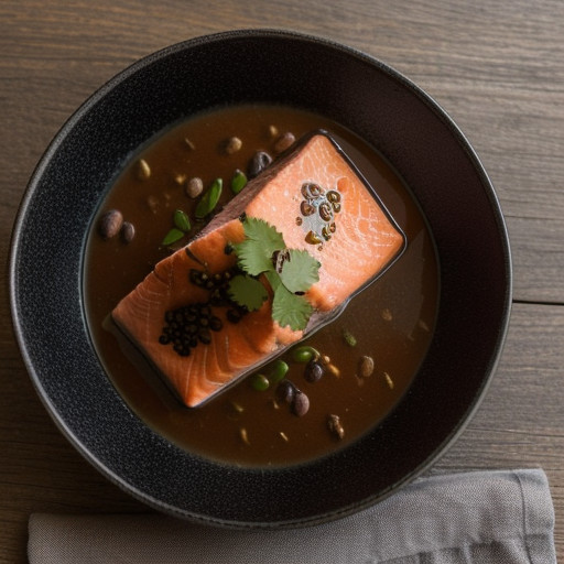 Steamed Salmon With Black Bean Sauce recipe image