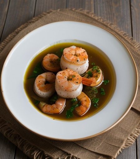 Steamed Shrimp & Scallops With Orange Vinaigr recipe image